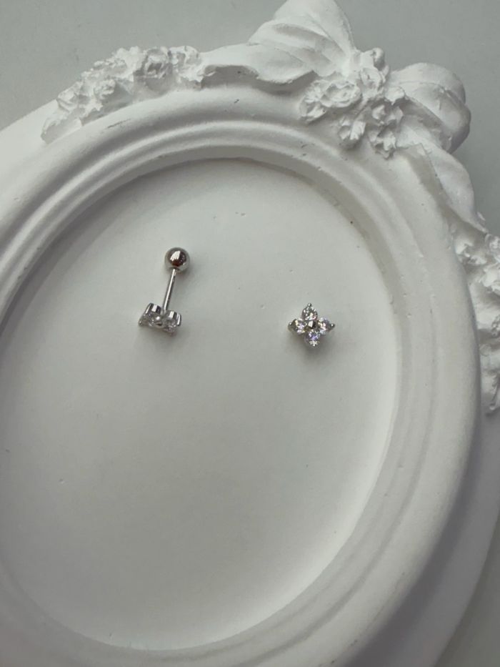 Цагаан алттай мөнгөн piercing