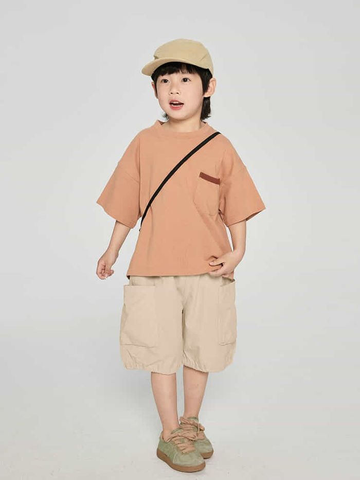 Xiao энгэр халаастай бор Фудболка 