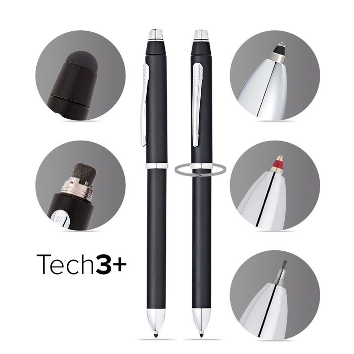 Tech3+™ Satin Black Multifunction Pen