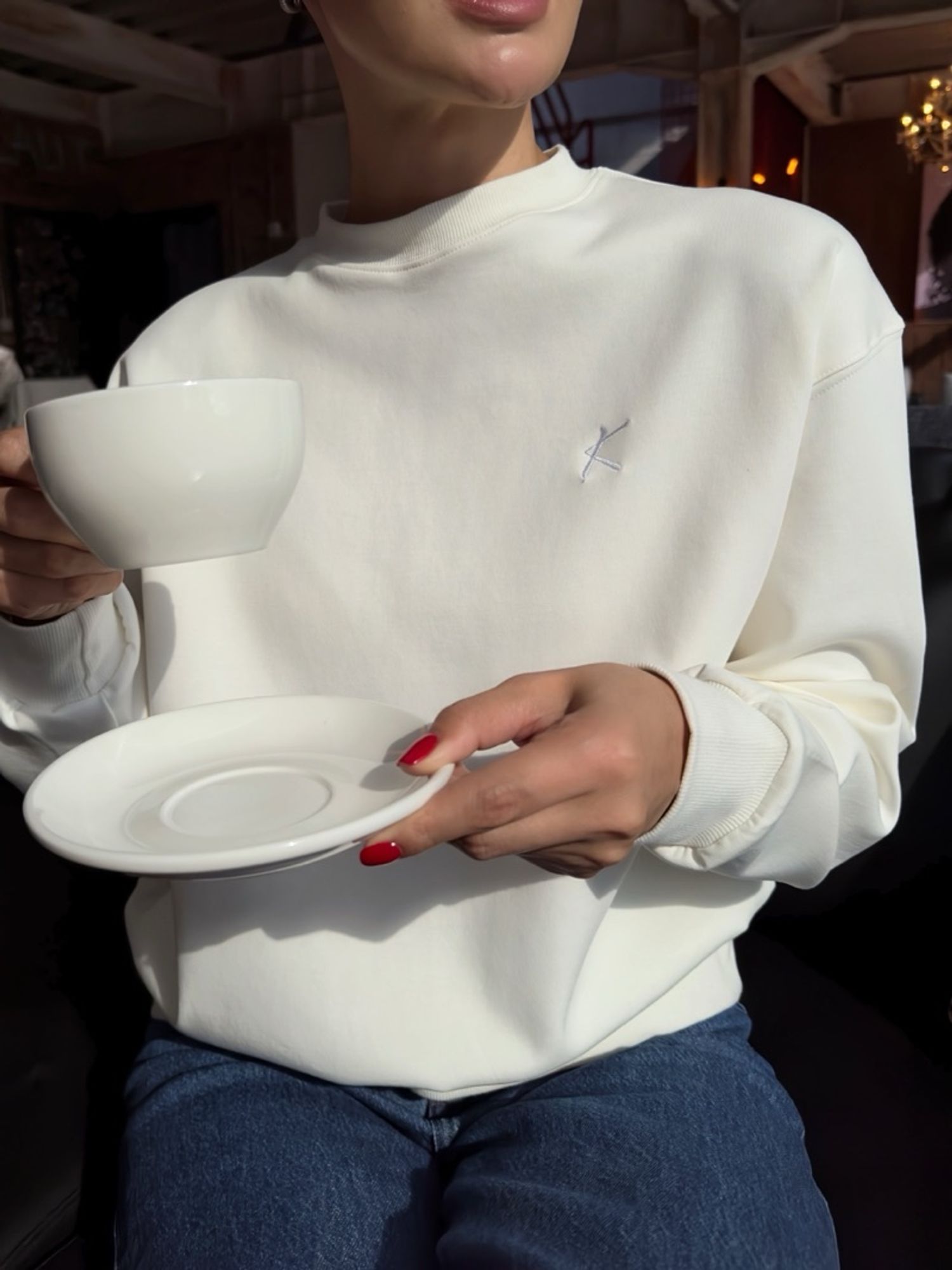 Creamy white sweatshirt