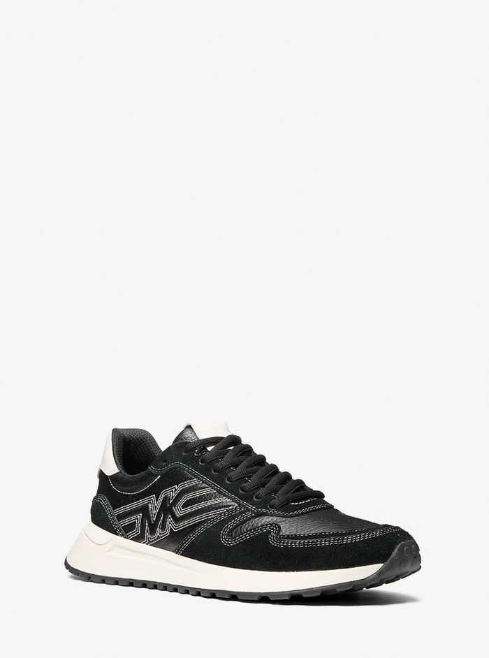 MK Dax Leather Trainer Black