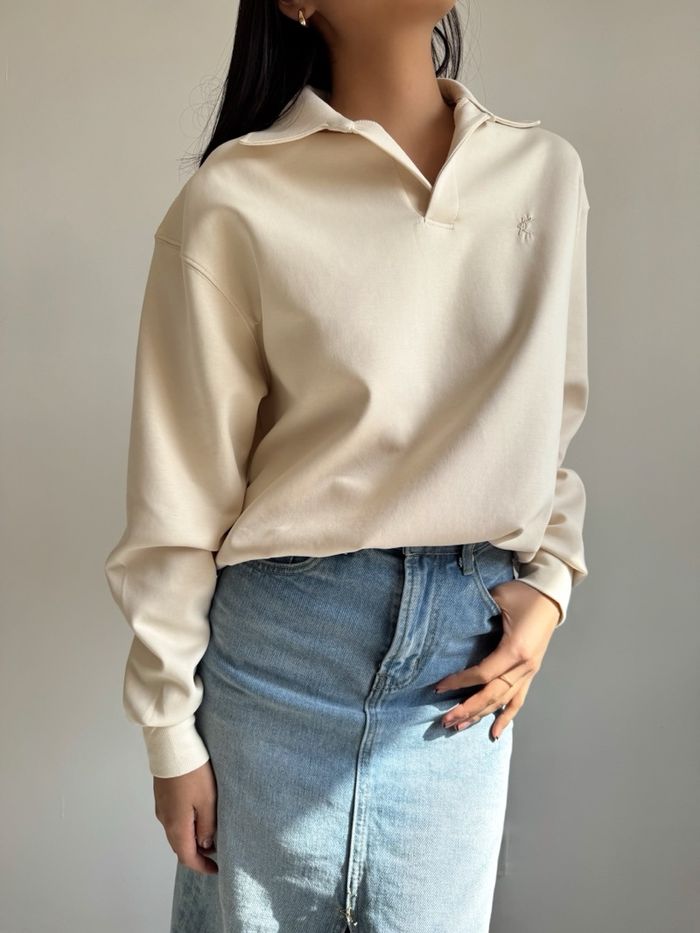 Creamy beige polo shirt