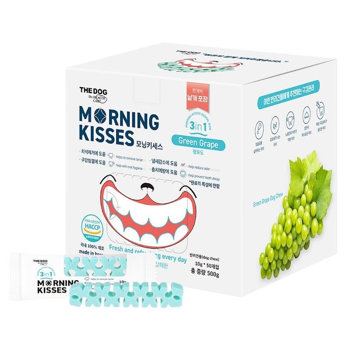 Morning Kisses Greengrape 500g (10g*50)- шүд цэвэрлэгч бохь 