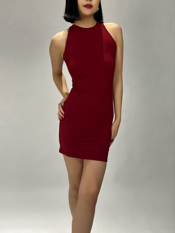 Halter neck mini dress