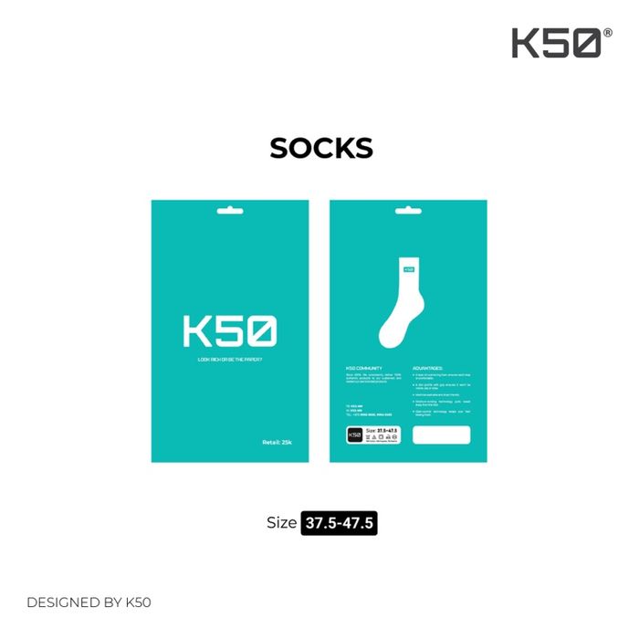 Regular White Socks - 75g / Size: 37.5-47.5