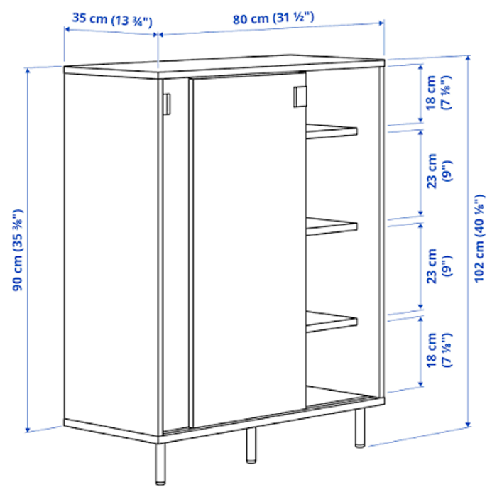 MACKAPÄR Гутлын шүүгээ 80x35x102 цагаан