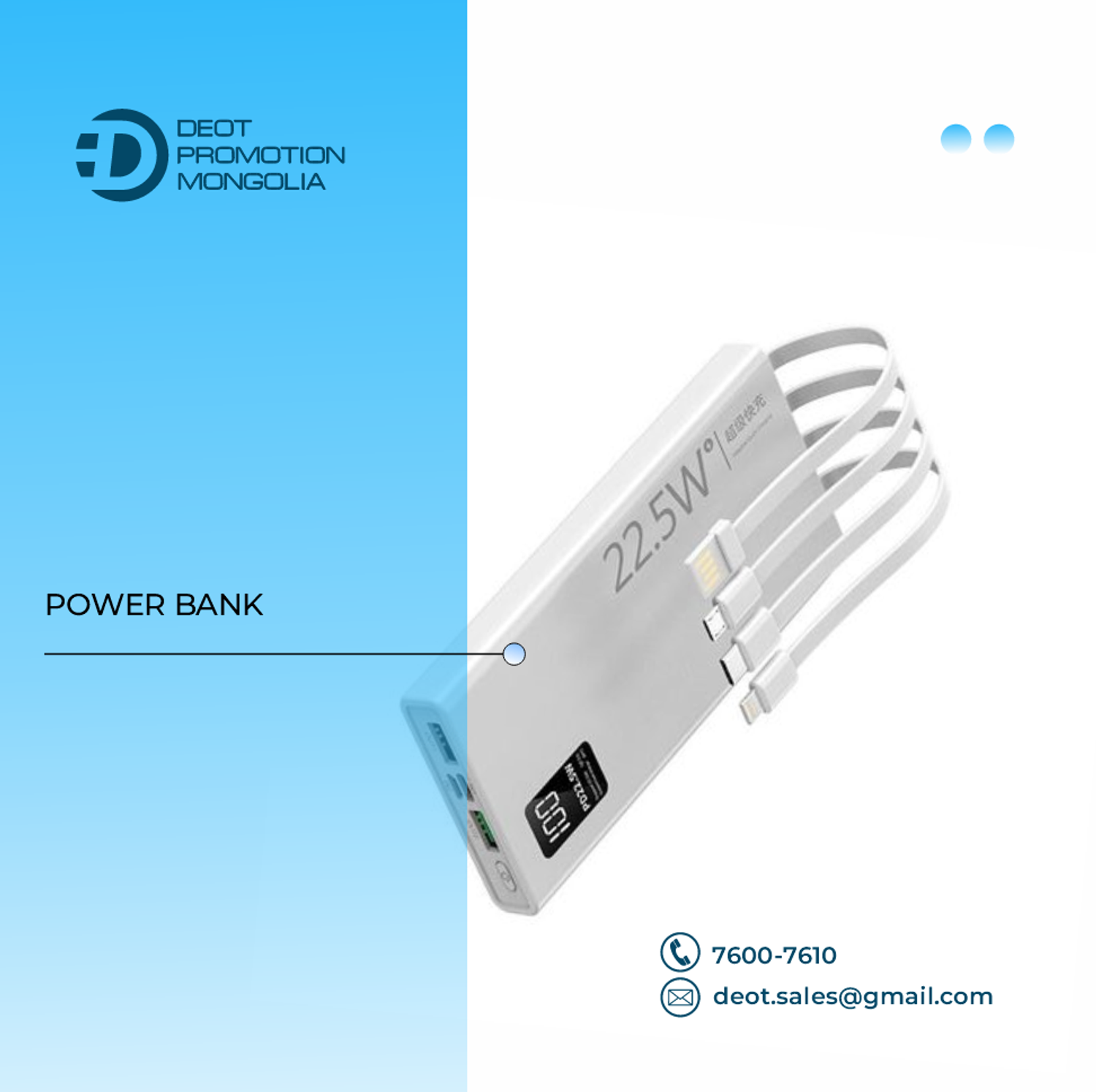 Powerbank 10000mah white 