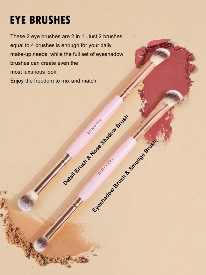 4pcs makeup brush- pink gold