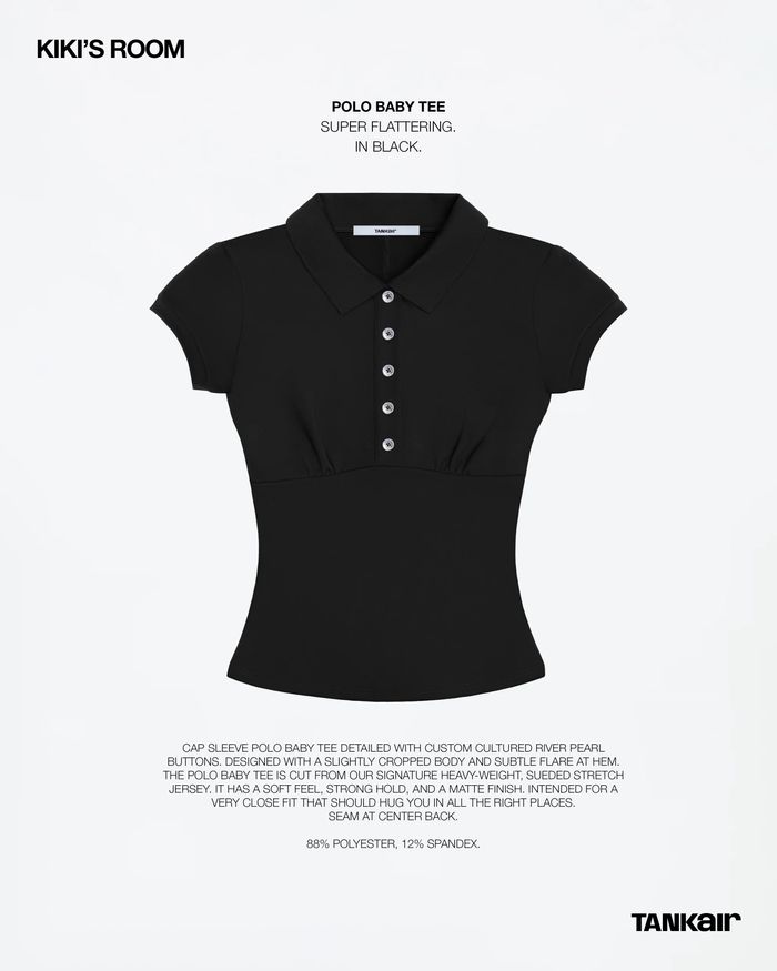 BABY POLO TEE IN BLACK