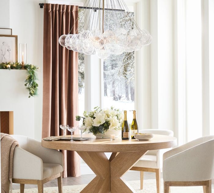 Cooper Glass Bubbled Round Chandelier