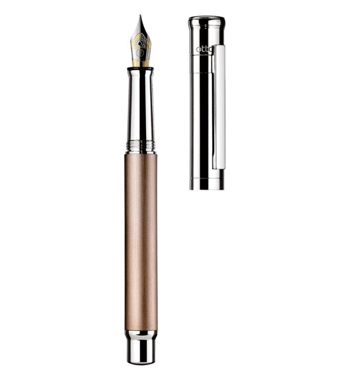 Otto-Hutt Design 04 Fountain Pen - satin finish sand matt lacquered with platinum plated