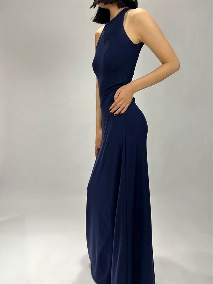 Halter neck maxi dress /хар хөх/