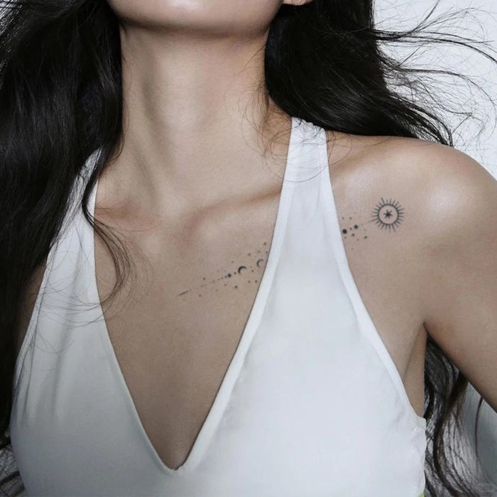 Slim Sun Moon Tattoo