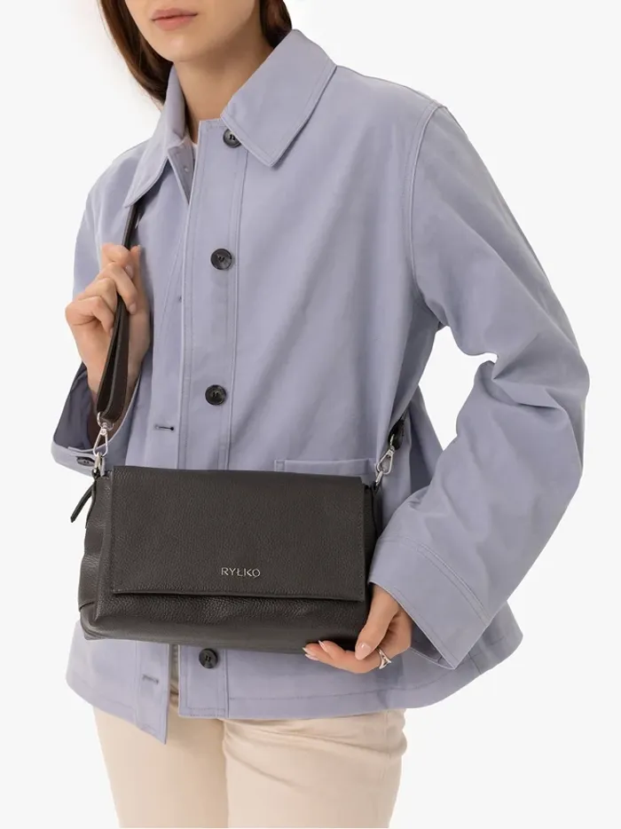 Dark brown magnetic clutch bag
