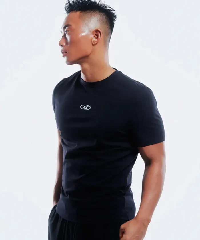 SILVER BRN MUSCLE FIT T-SHIRTS [BLACK]