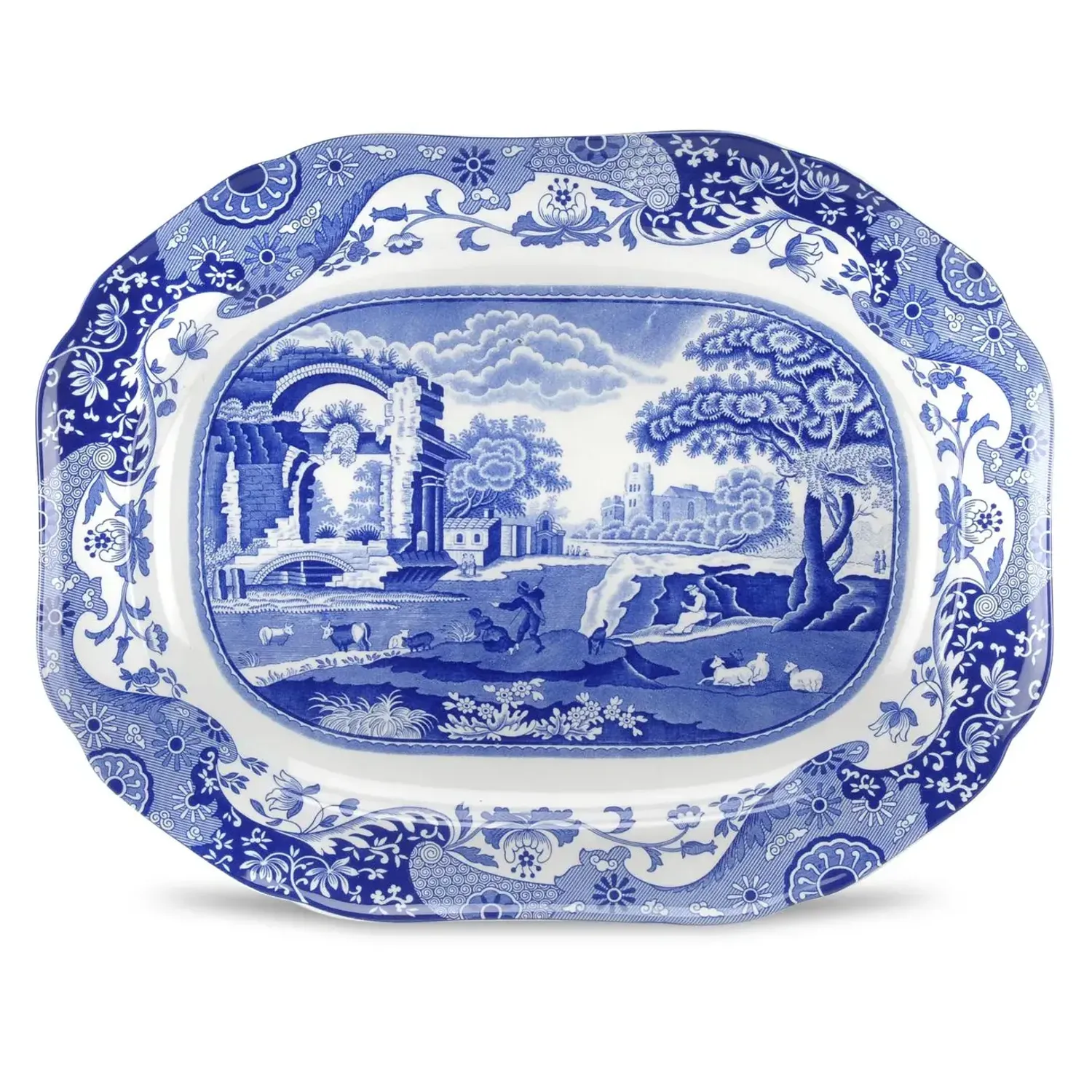 Oval Platter_BLI_35cm/13.78" Blue Italian