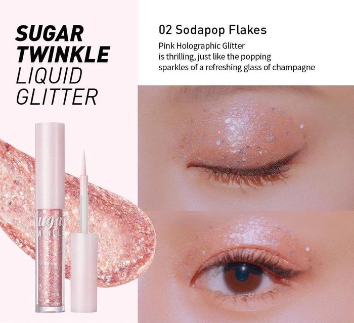 Peripera Sugar Twinkle Liquid Glitter 02 Soadapop Flakes - Нүдний Саа 1.9g