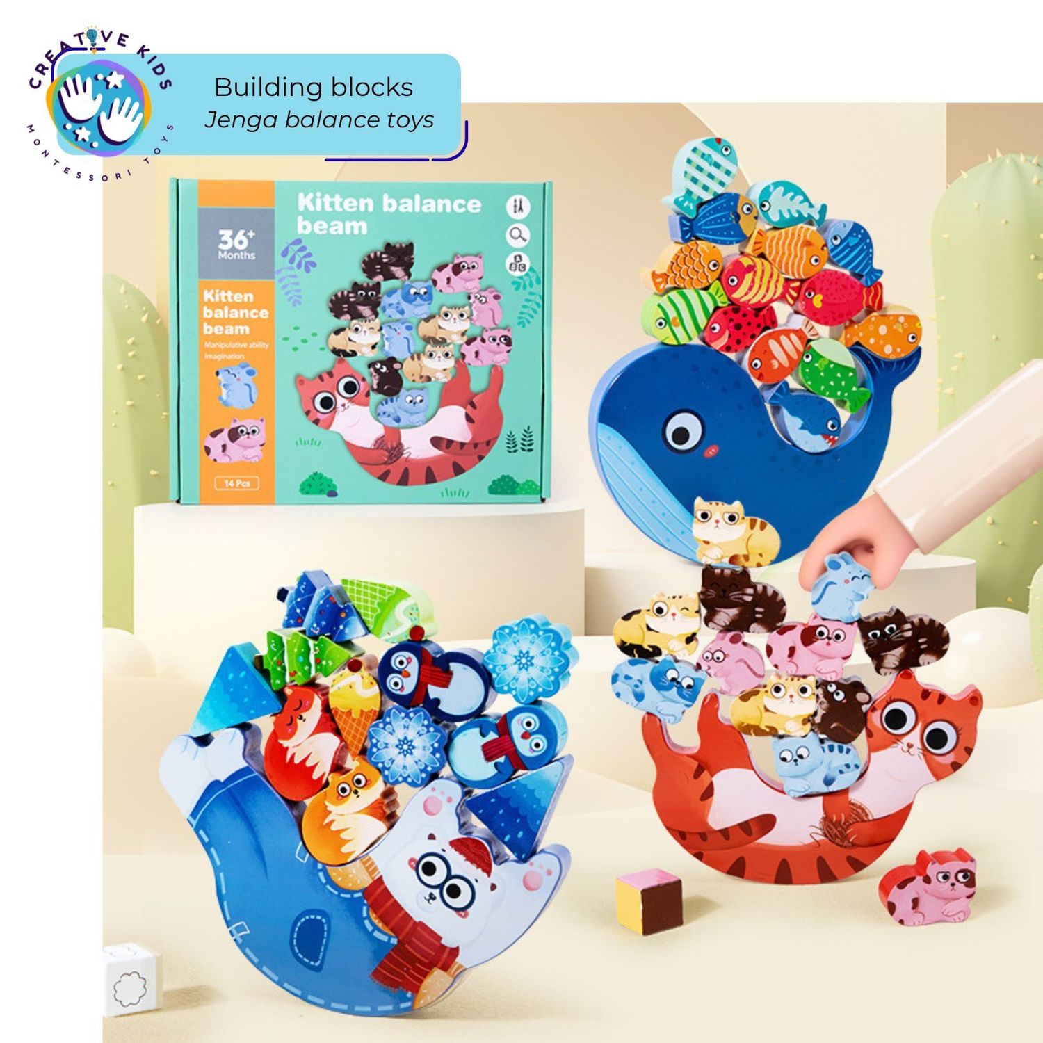 Building animals Jenga balance toys