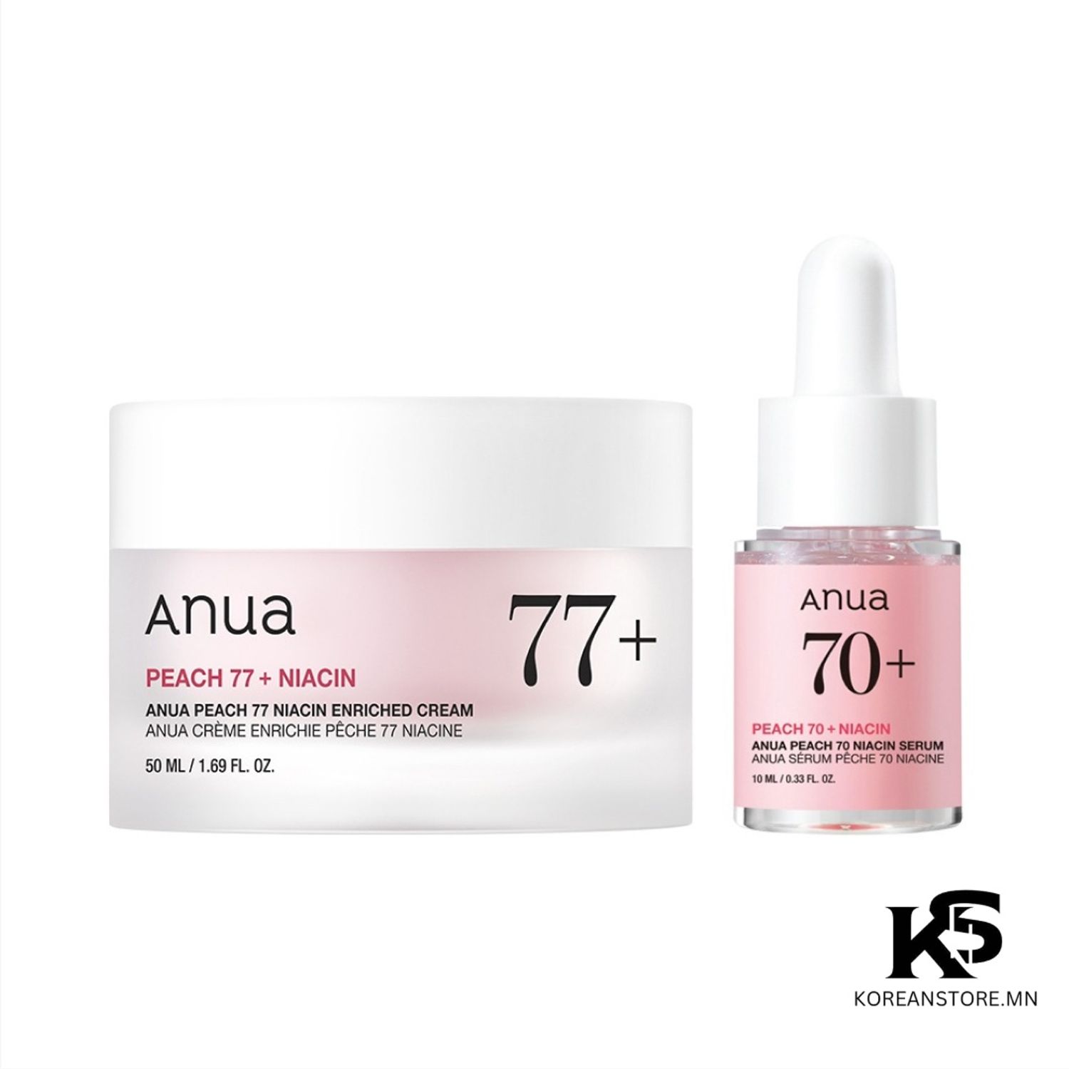 Anua Peach 70 + Niacin Serum + Anua Peach 77 + Niacin Enriched Cream