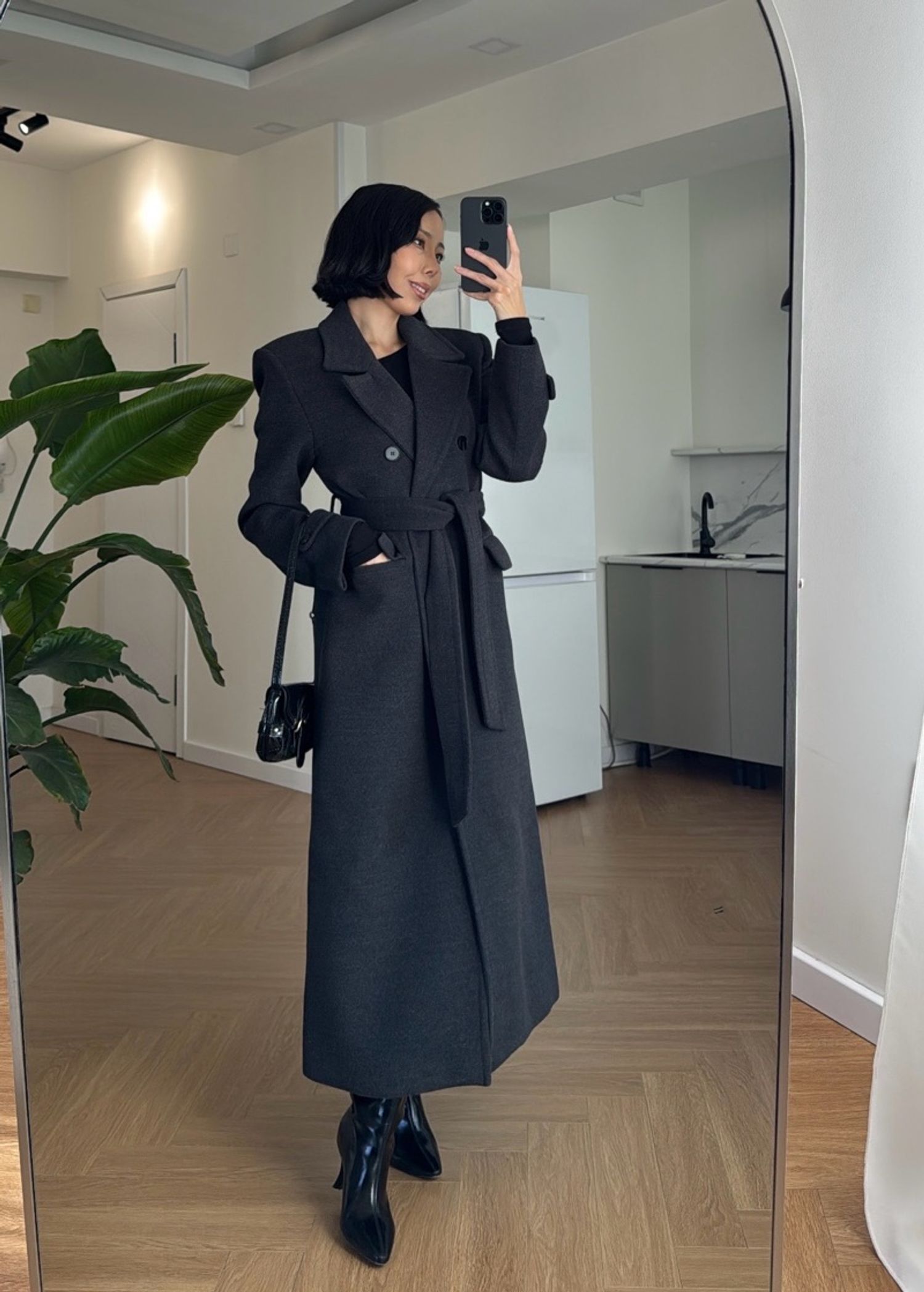 Woolen Coat /Dark grey/