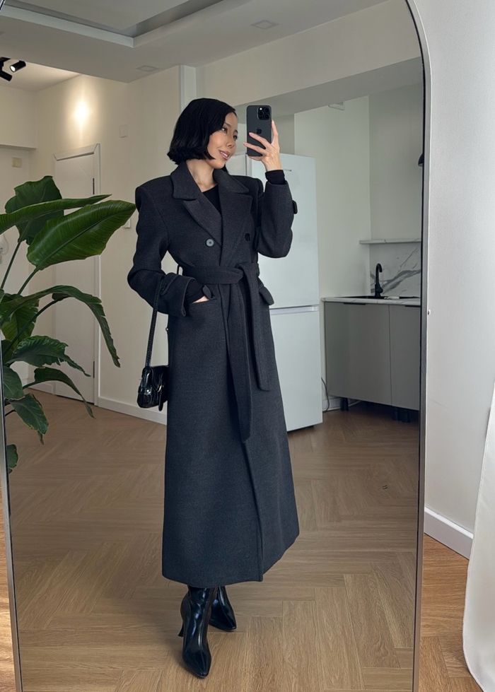 Woolen Coat /Dark grey/