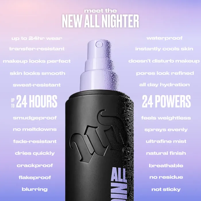  Urban Decay  All Nighter Waterproof Makeup Setting Spray with 24HR Wear