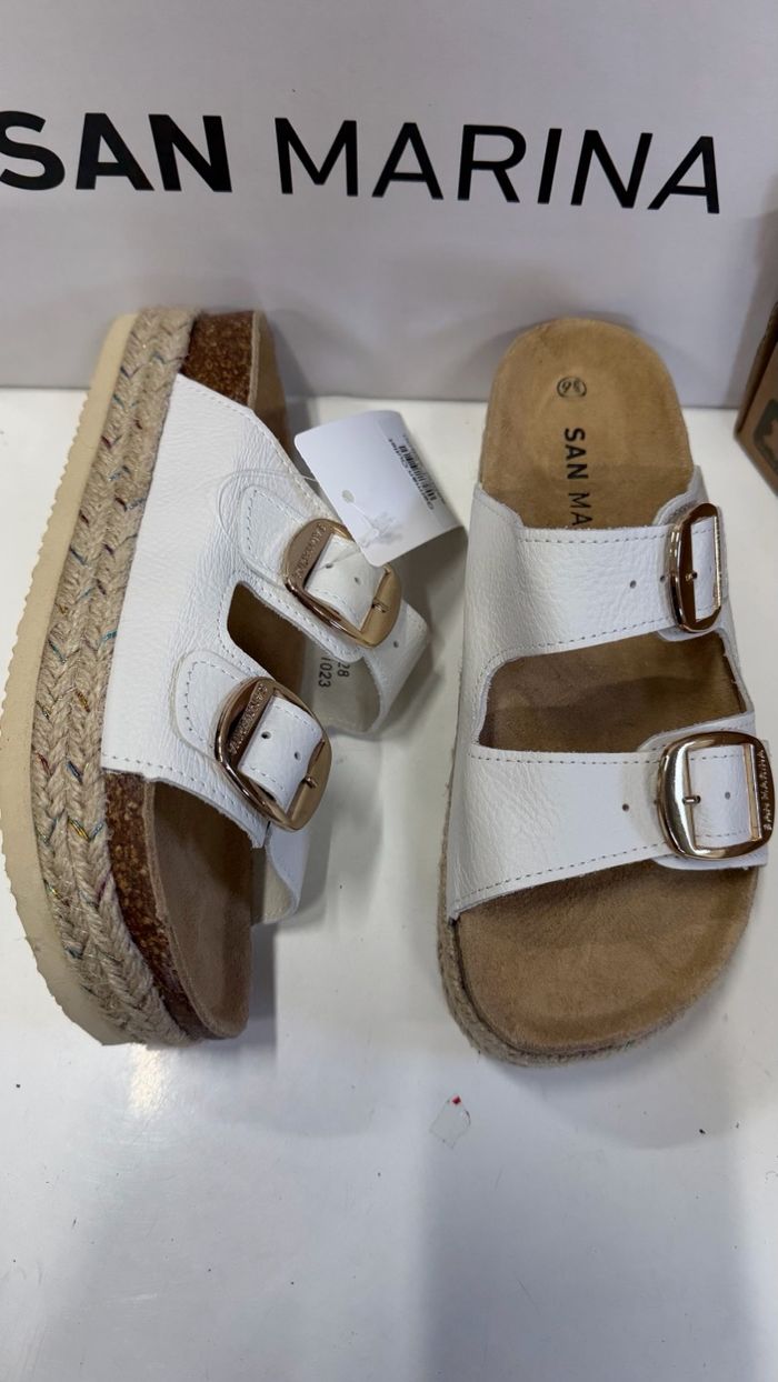 San marina white leather