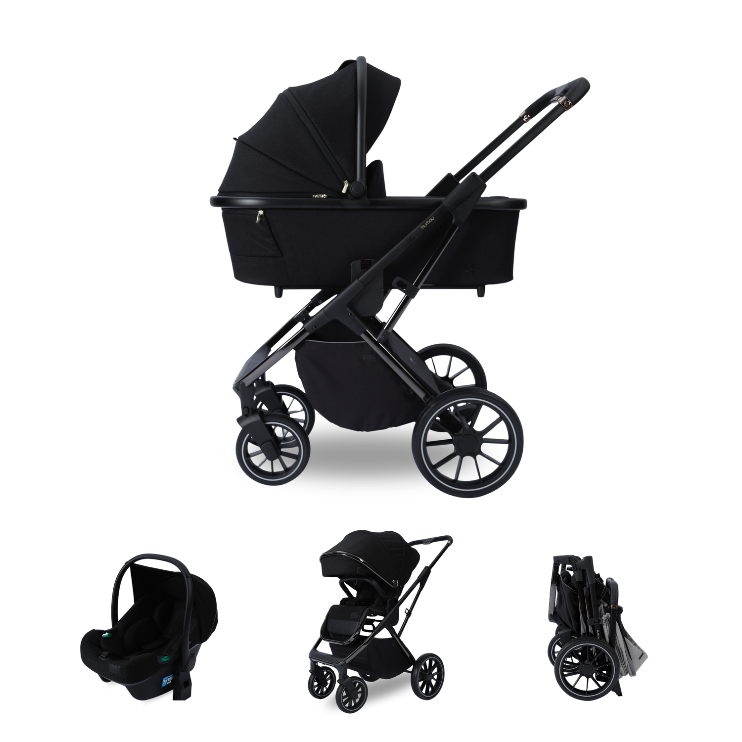 Burbay - E77, Хүүхдийн 3-н хос тэрэг, Deep Black