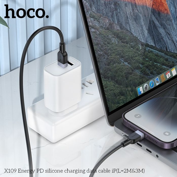 Hoco X109 Цэнэглэгч Силикон Дата Кабель  (iPhone: 2 Mетр)