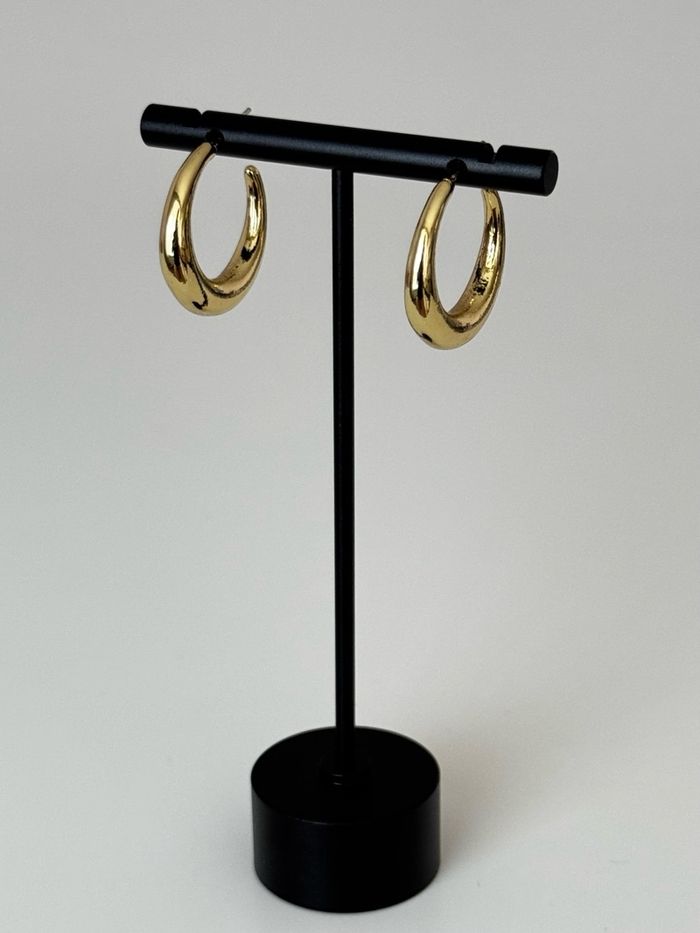 C-shaped hoop earrings