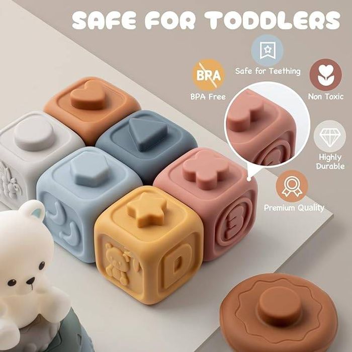 Montessori Stacking Toys Soft Building Blocks