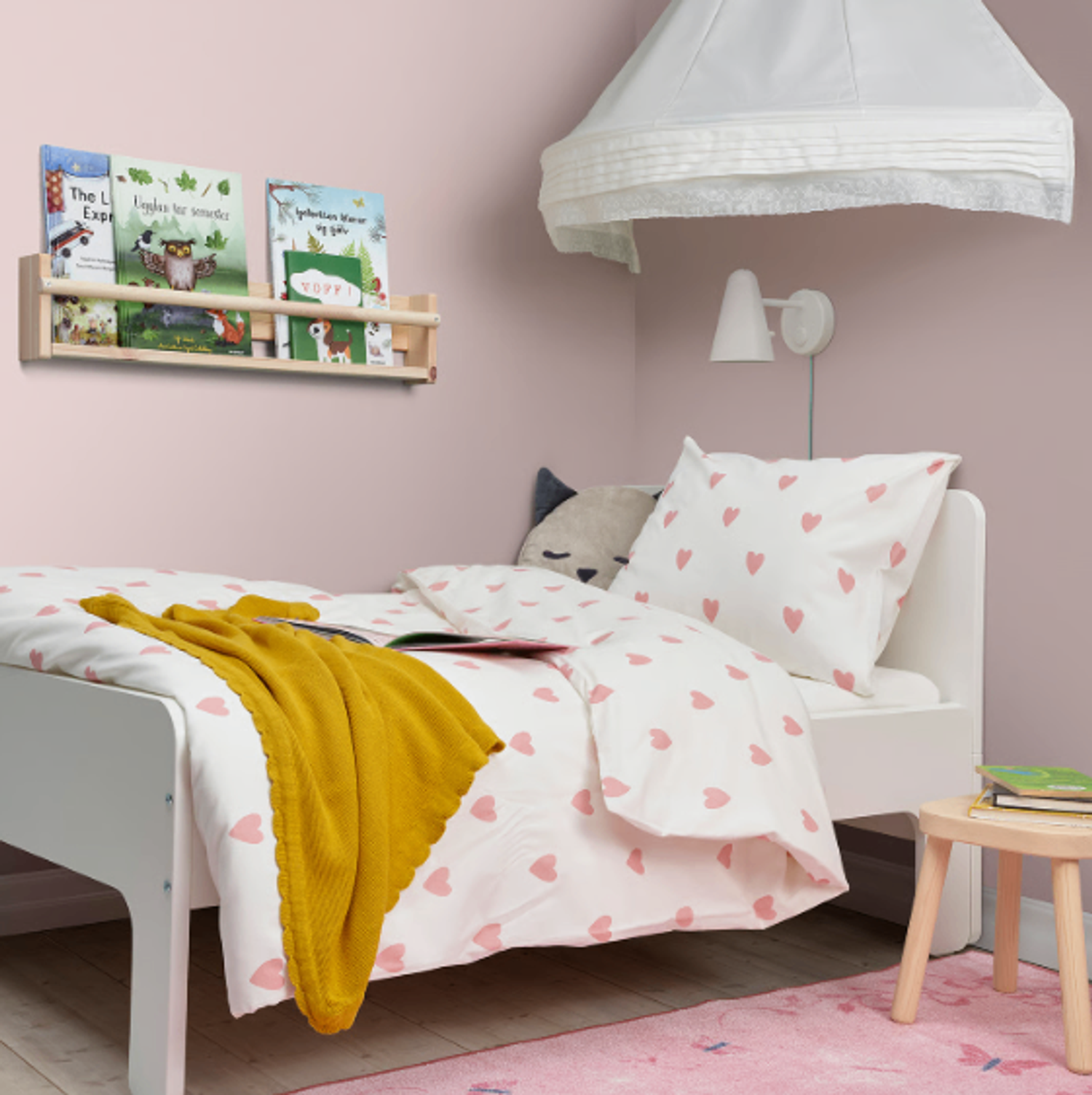 ikea Barndrom-Ягаан зүрхэн хээтэй даавуу