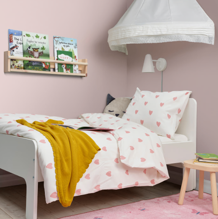 ikea Barndrom-Ягаан зүрхэн хээтэй даавуу