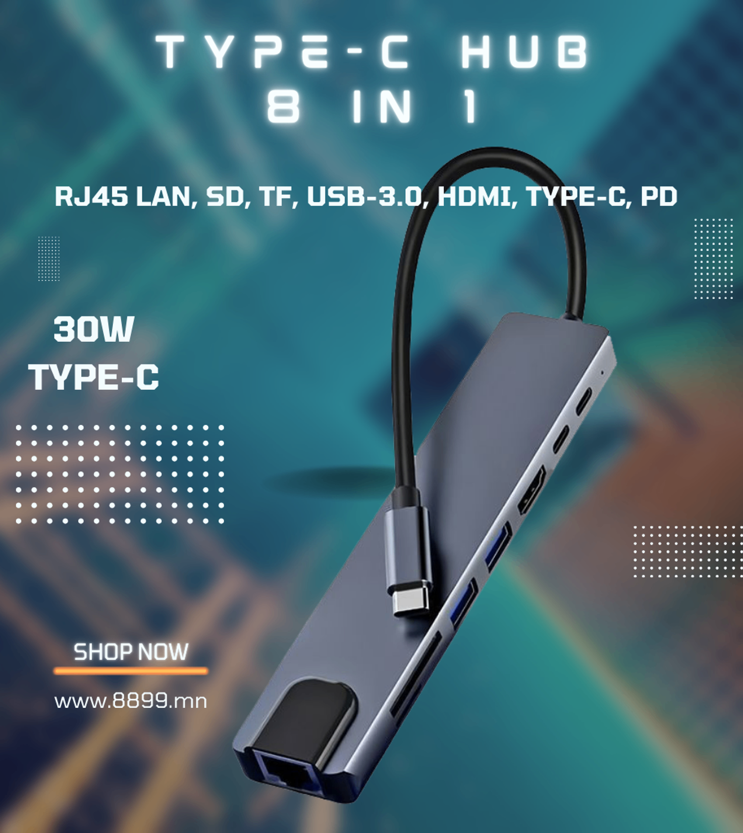 Type-C HUB 8 in 1