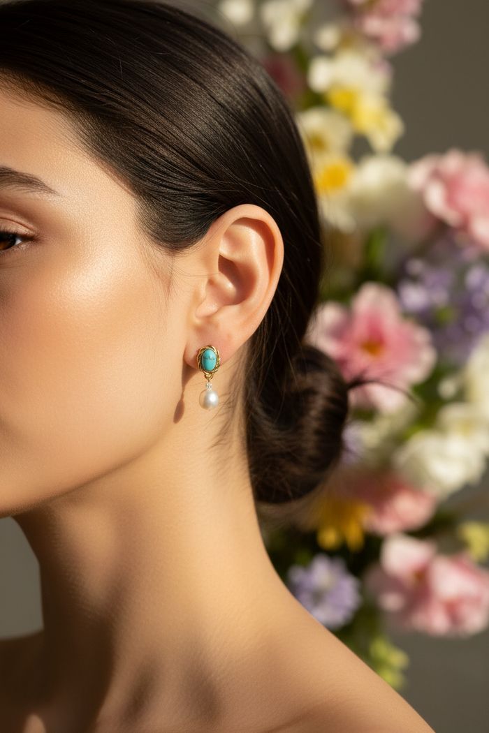 925 Мөнгөн сувдан ээмэг