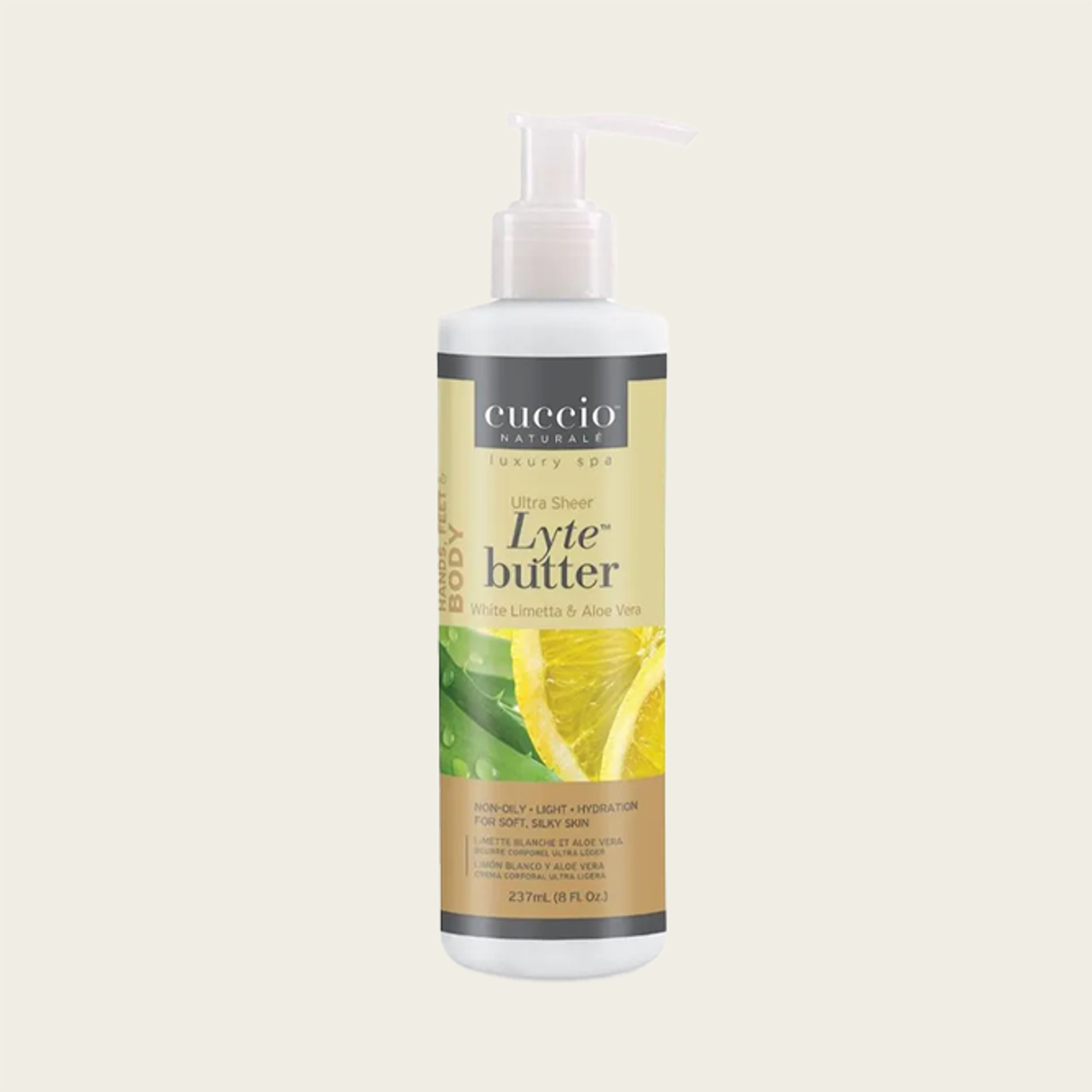 Биеийн тэжээлийн тос - Cuccio Ultra Sheer Lyte Butter White Limetta & Aloe Vera  237 ml