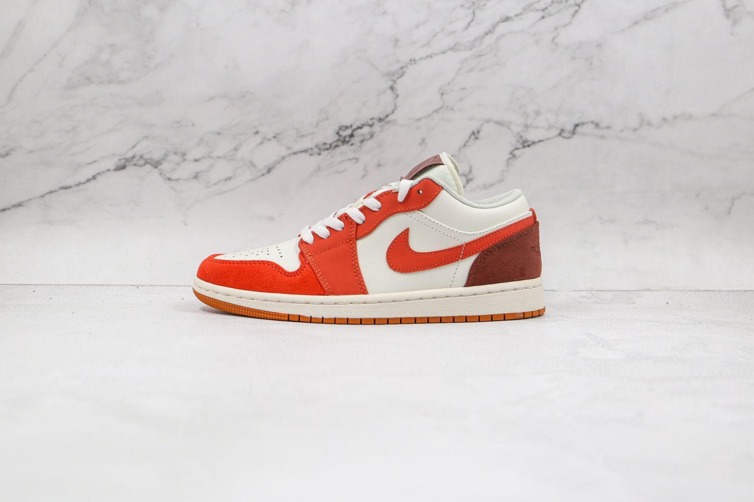 Air Jordan 1 Low White Orange Brown