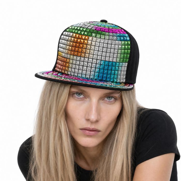 Rainbow Studded Snapback