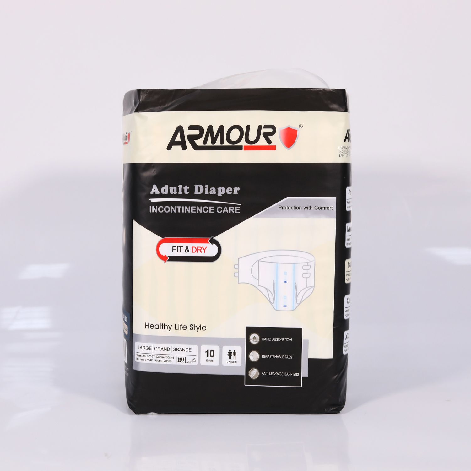 Armour том хүний наадаг хар живх L size (10ш)