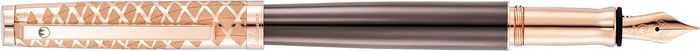 Waldmann Tuscany cap with frosted vela pattern 24ct rose gold plated Fountain Pen 