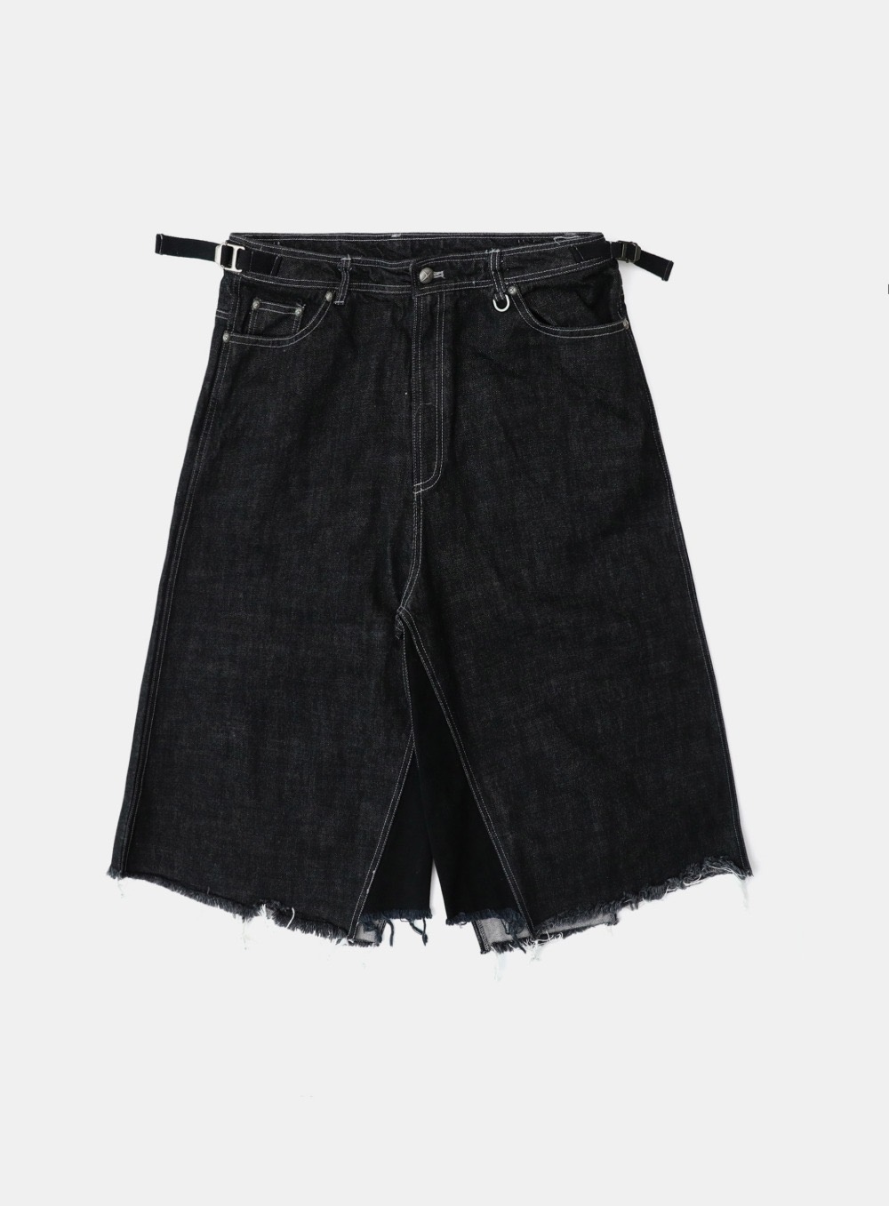 【BADBLOOD】Lion Patch Bermuda Denim Pants ★男女共用★ Lion Patch Bermuda Denim Pants - Black