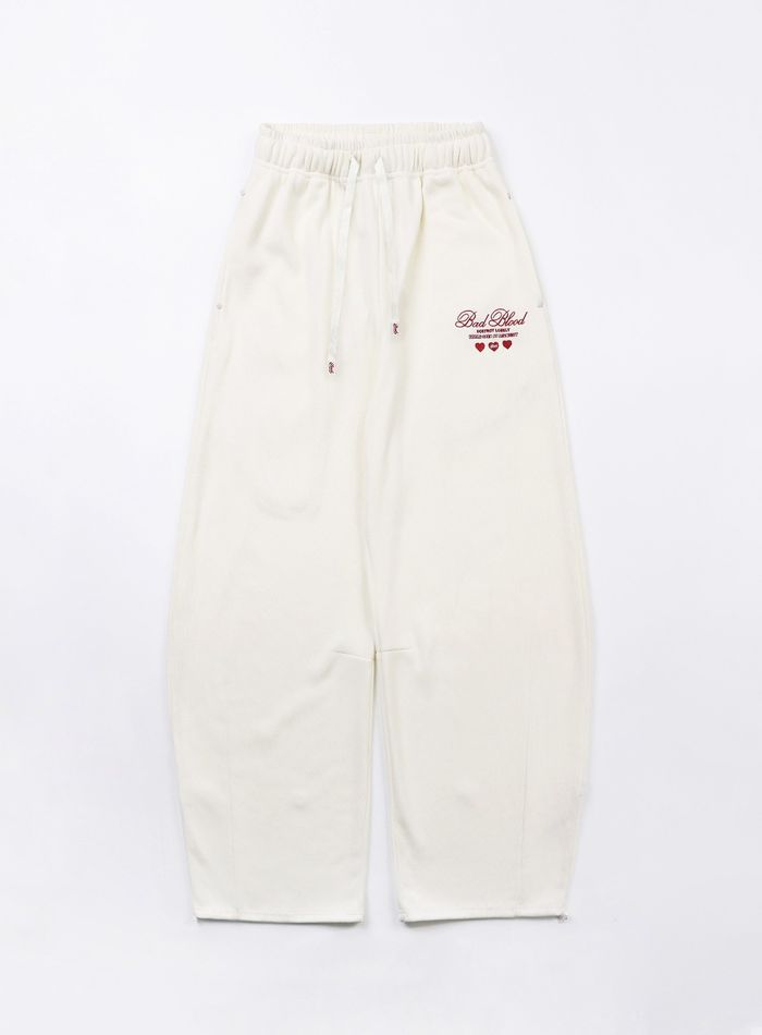 Classic Logo 2 Way Curved Jogger Trousers - Cream White