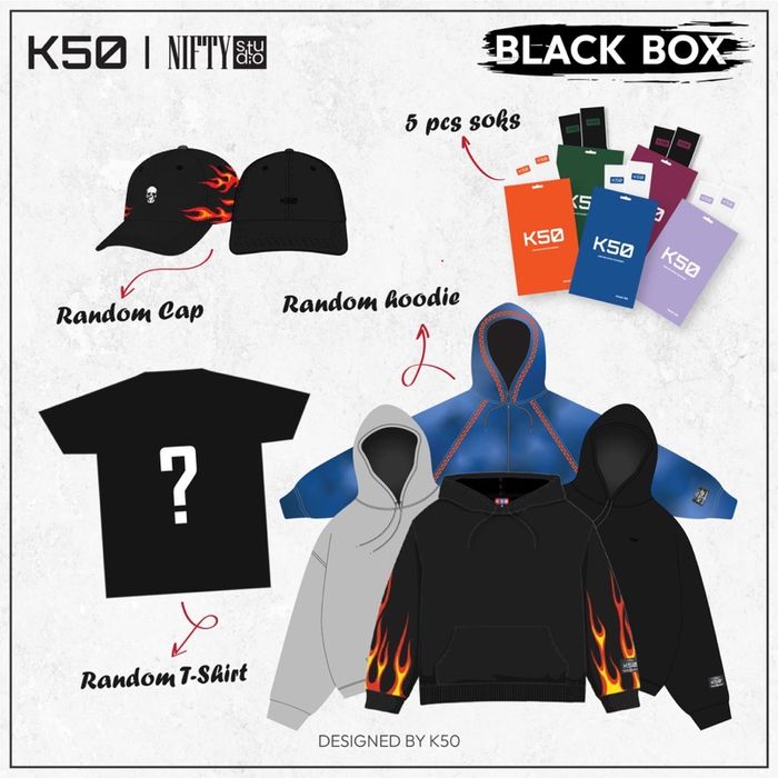 Hoodie + Cap + 5Socks + 1 Tee