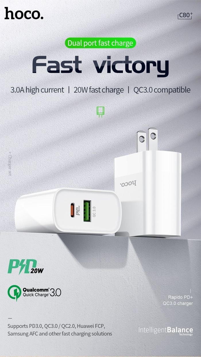 C80 Rapido 20 Ваттын Түргэн Цэнэглэгч Ком (C - iP) (АНУ)