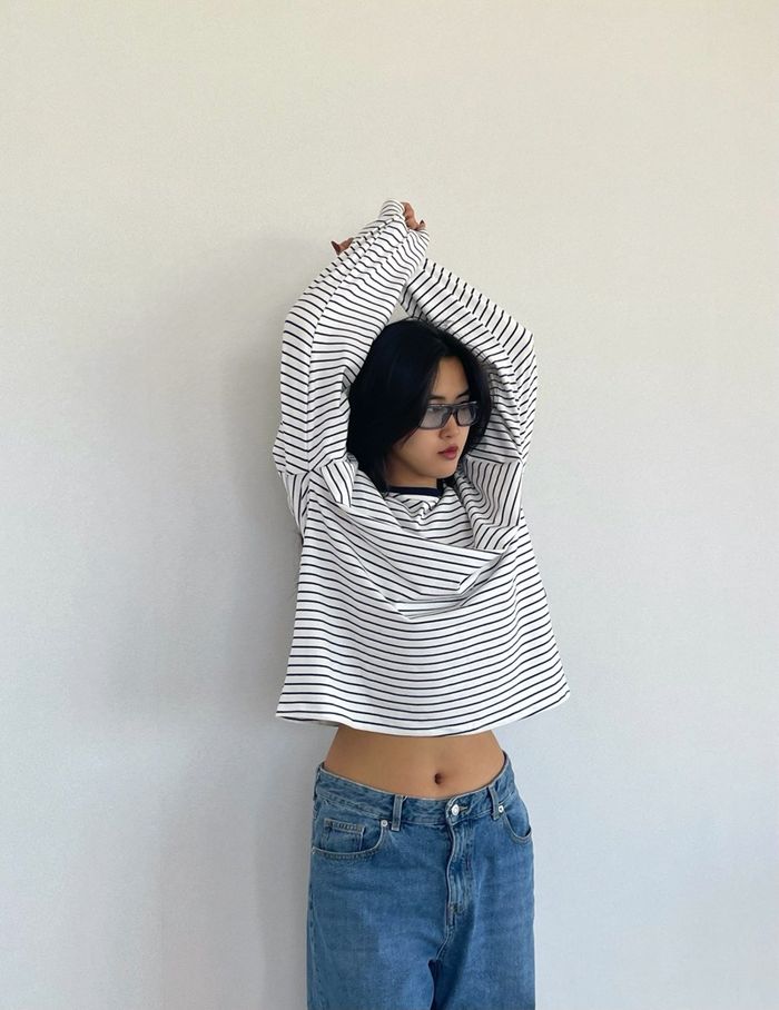 STRIPED BASIC TOP /хөх судалтай/