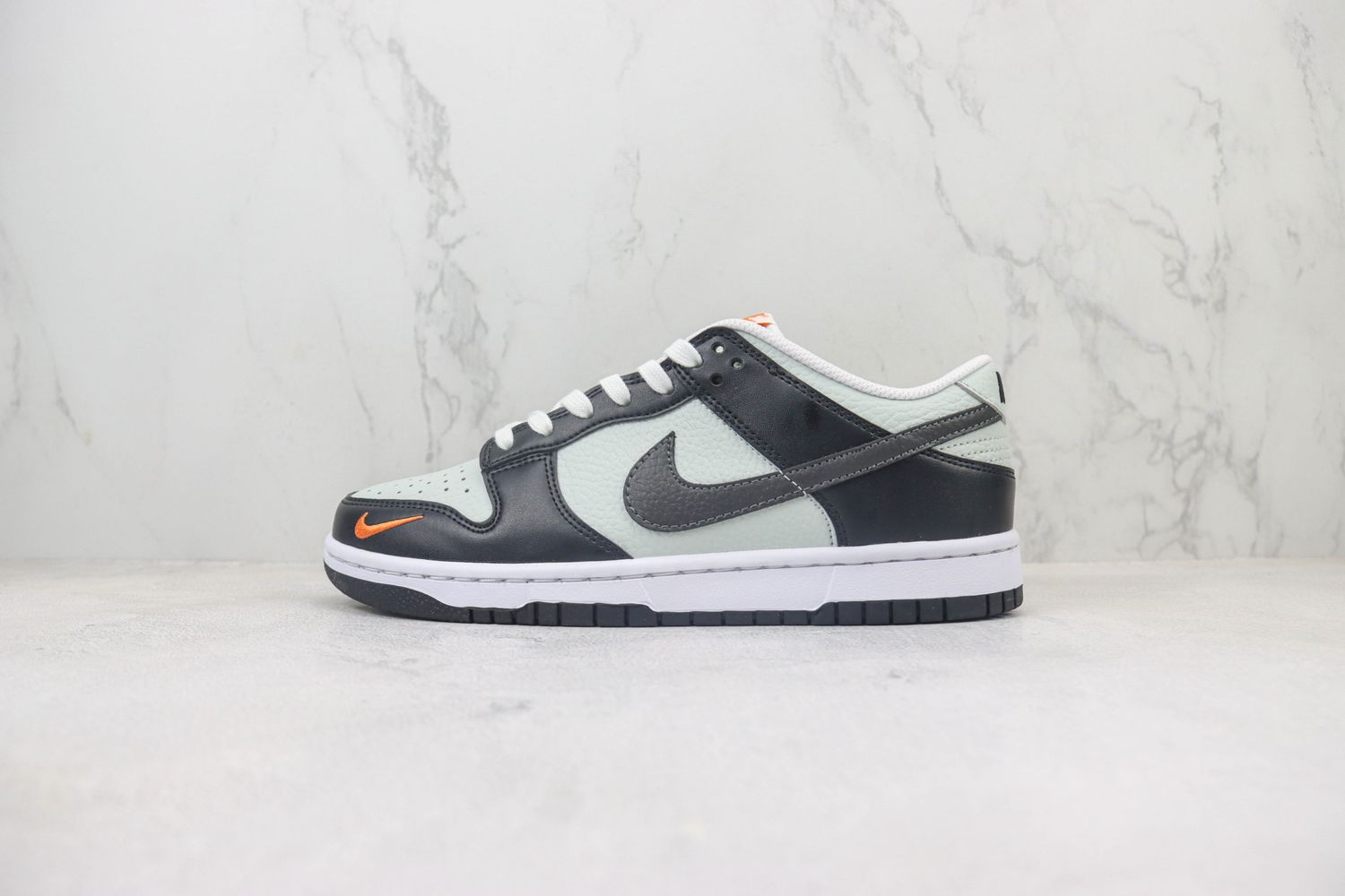 Nike Dunk Low Black Total Orange Mini Swoosh