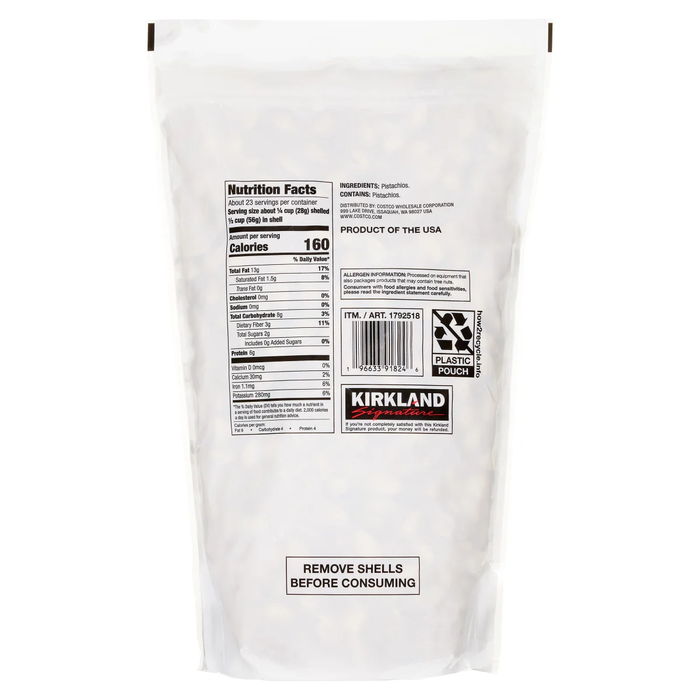 Kirkland Signature In-shell Pistachios, Unsalted 1.36kg