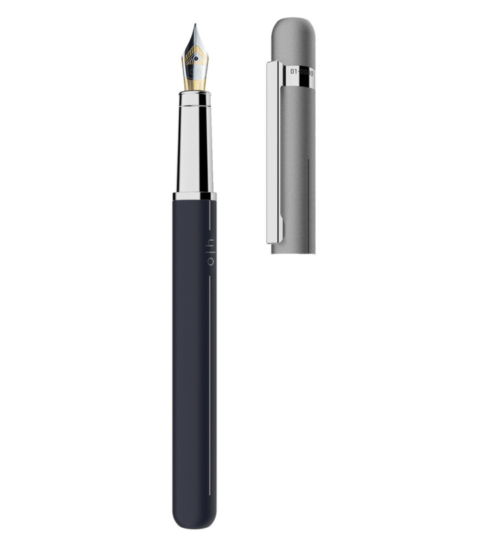 Otto-Hutt Design 03 Fountain Pen - Matt navygrey lacquered/ platinum plated
