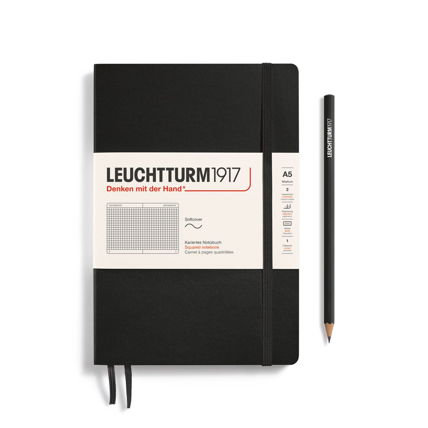Black, Softcover, Medium (A5), 123 p., squared 