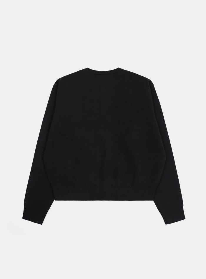 Heavyweight Button Up Cardigan - Black